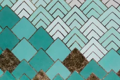 XXL Öl Gemälde 'Geometrical Forest' | Handgemaltes Unikat
