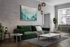 XXL Öl Gemälde 'Geometrical Forest' | Handgemaltes Unikat
