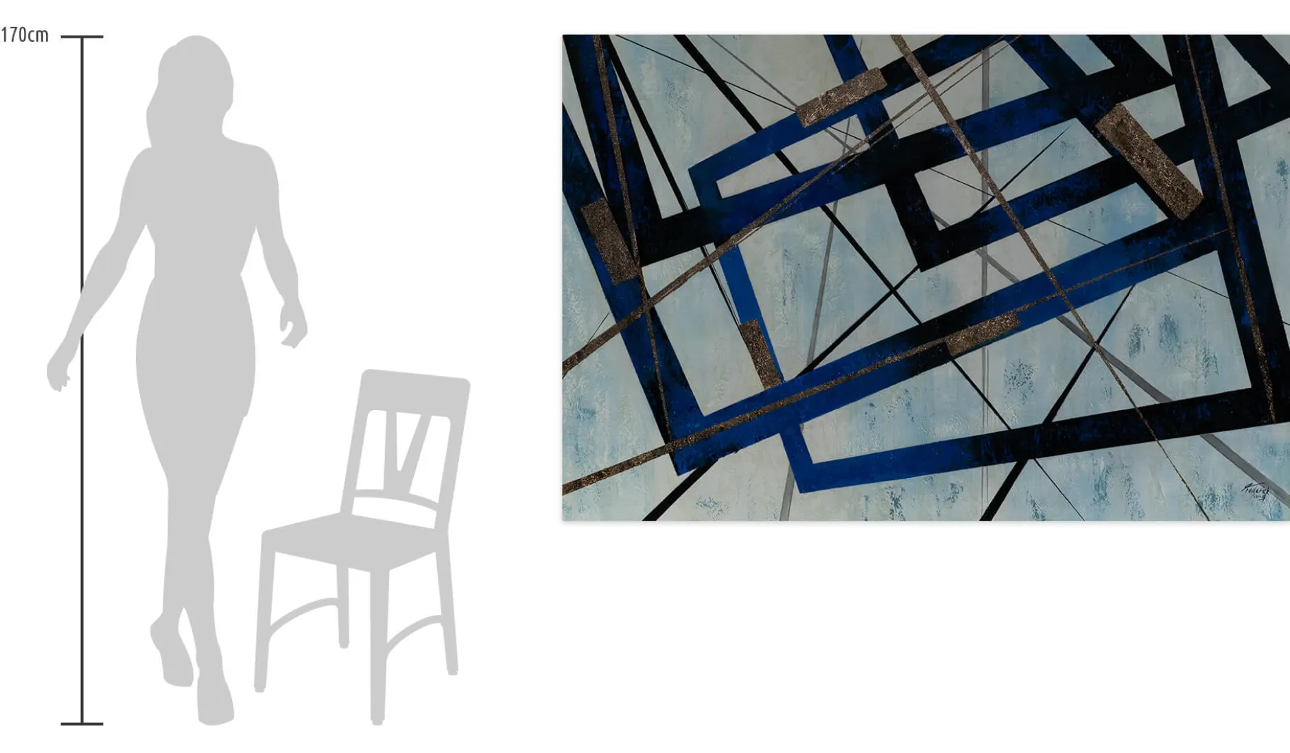 XXL Öl Gemälde 'Geometric Enigma' | Handgemaltes Unikat
