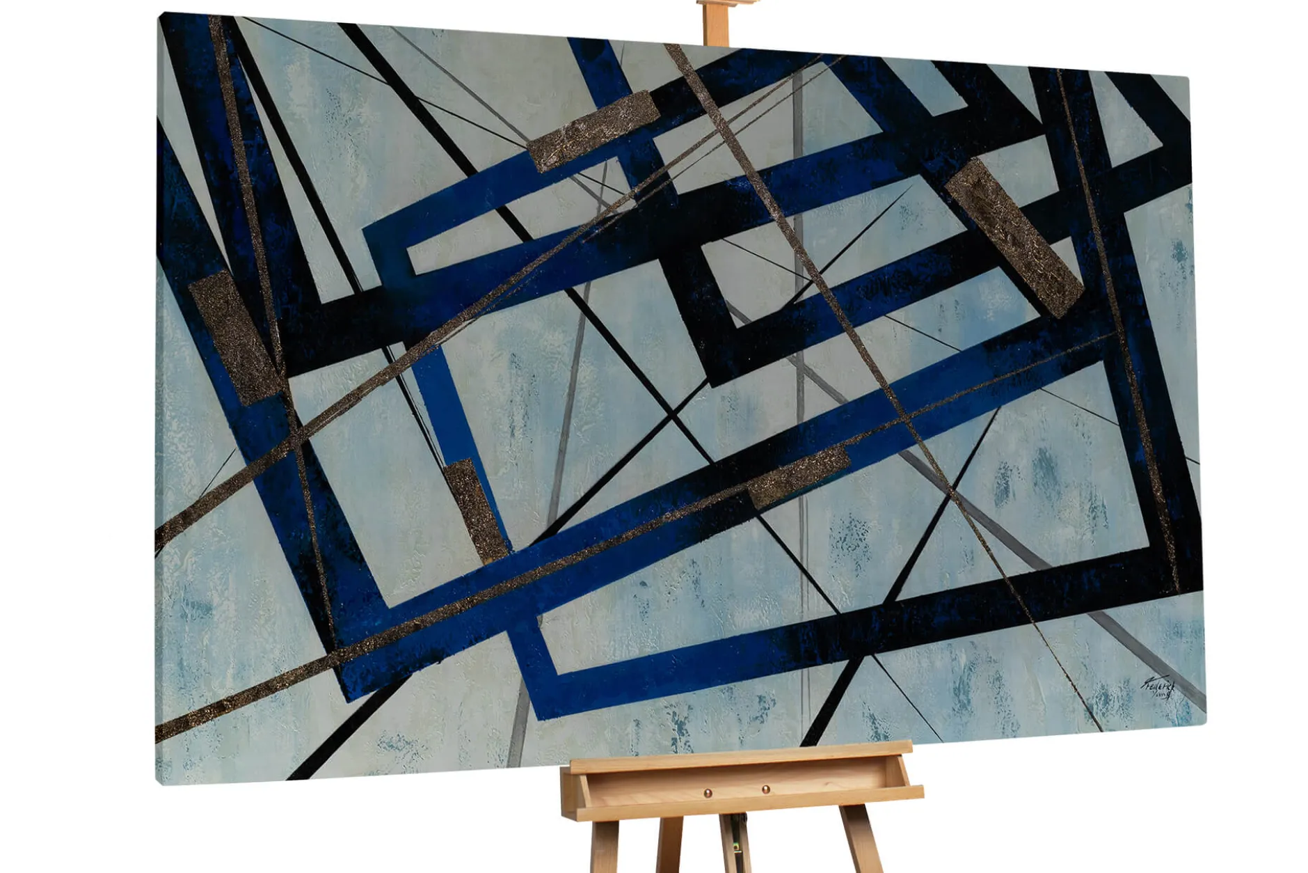 XXL Öl Gemälde 'Geometric Enigma' | Handgemaltes Unikat