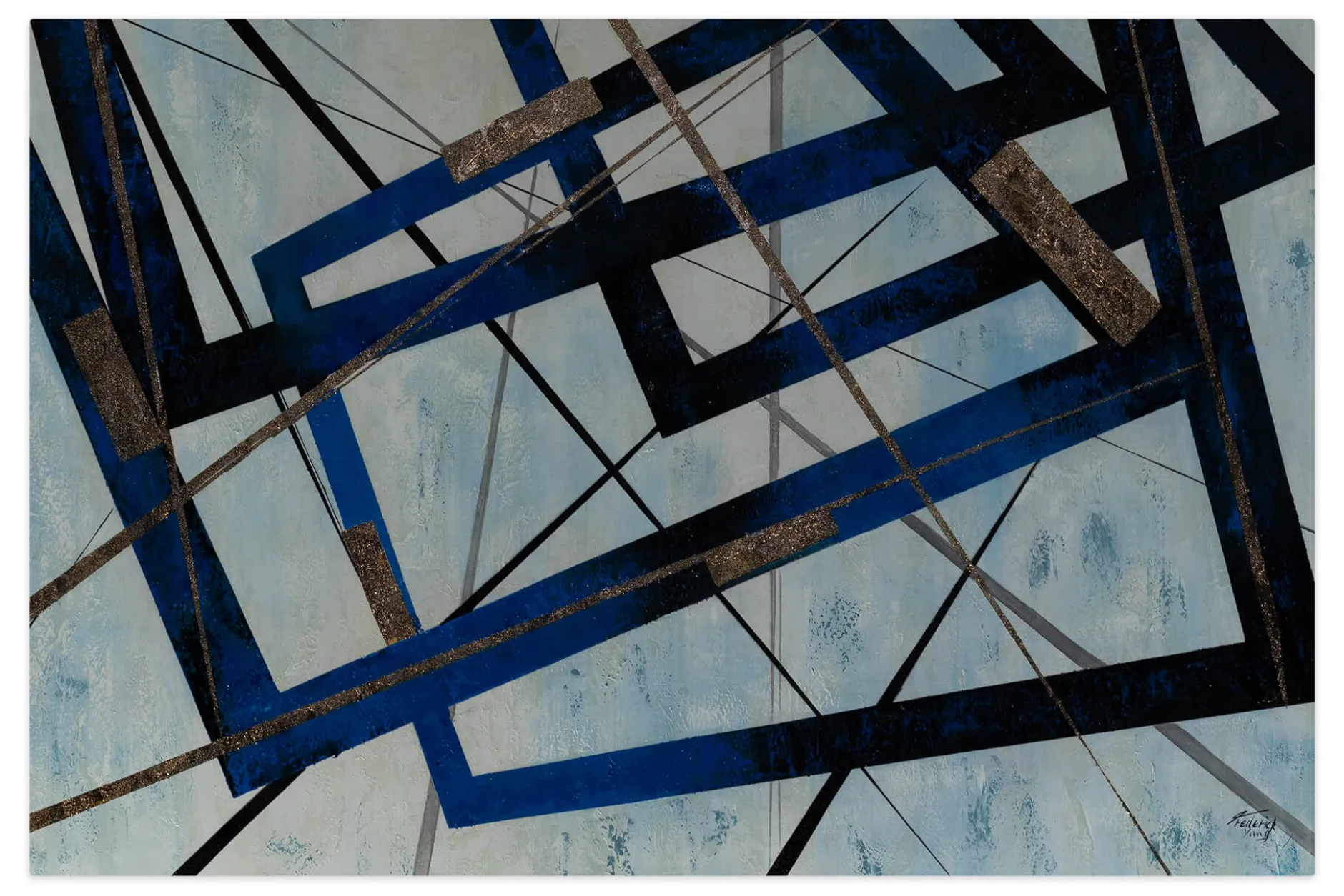 XXL Öl Gemälde 'Geometric Enigma' | Handgemaltes Unikat