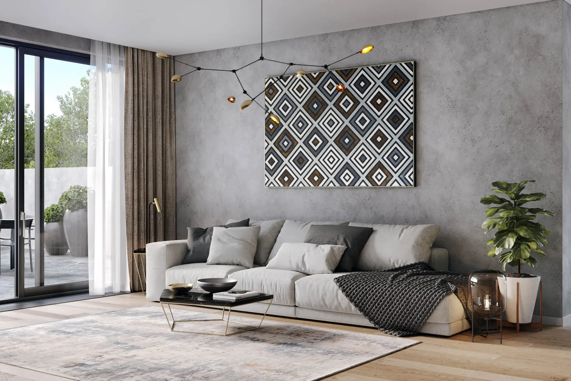 XXL Öl Gemälde 'Geometric Illusion' | Handgemaltes Unikat
