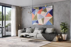 XXL Öl Gemälde 'Geometric Spaces' | Handgemaltes Unikat