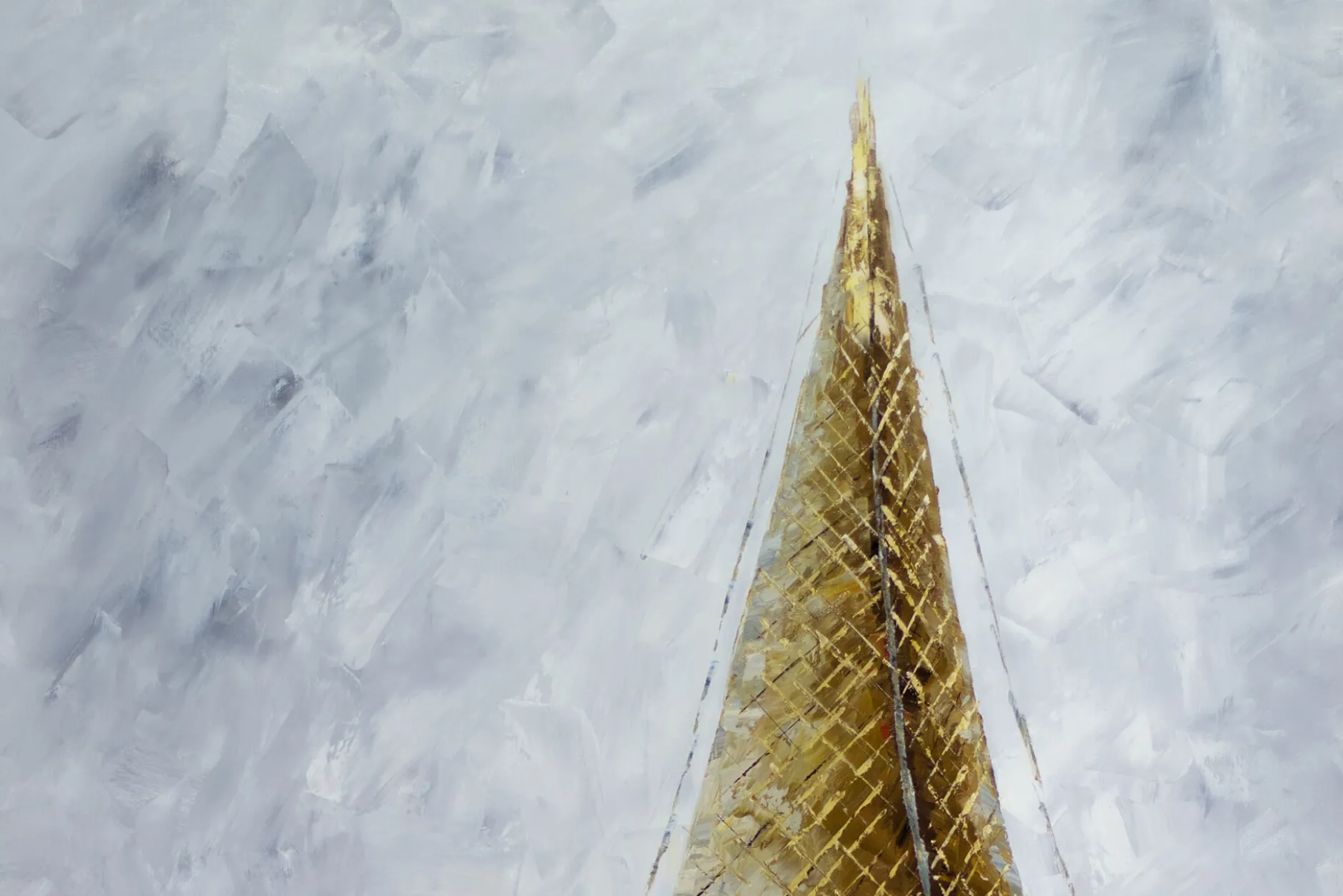 XXL Öl Gemälde 'Gilded Monument' | Handgemaltes Unikat