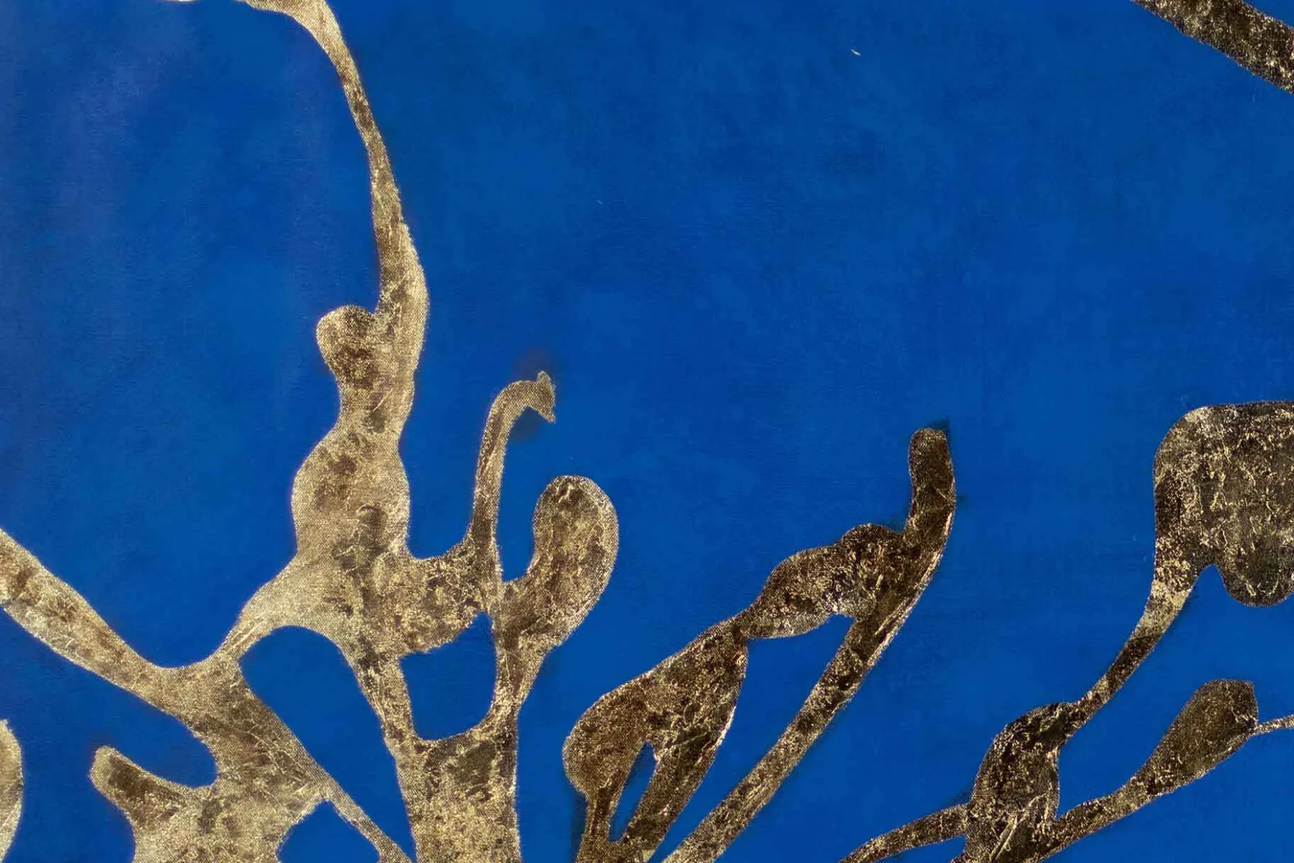 XXL Öl Gemälde 'Gilded Sea Flowers' | Handgemaltes Unikat