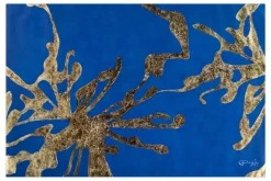 XXL Öl Gemälde 'Gilded Sea Flowers' | Handgemaltes Unikat