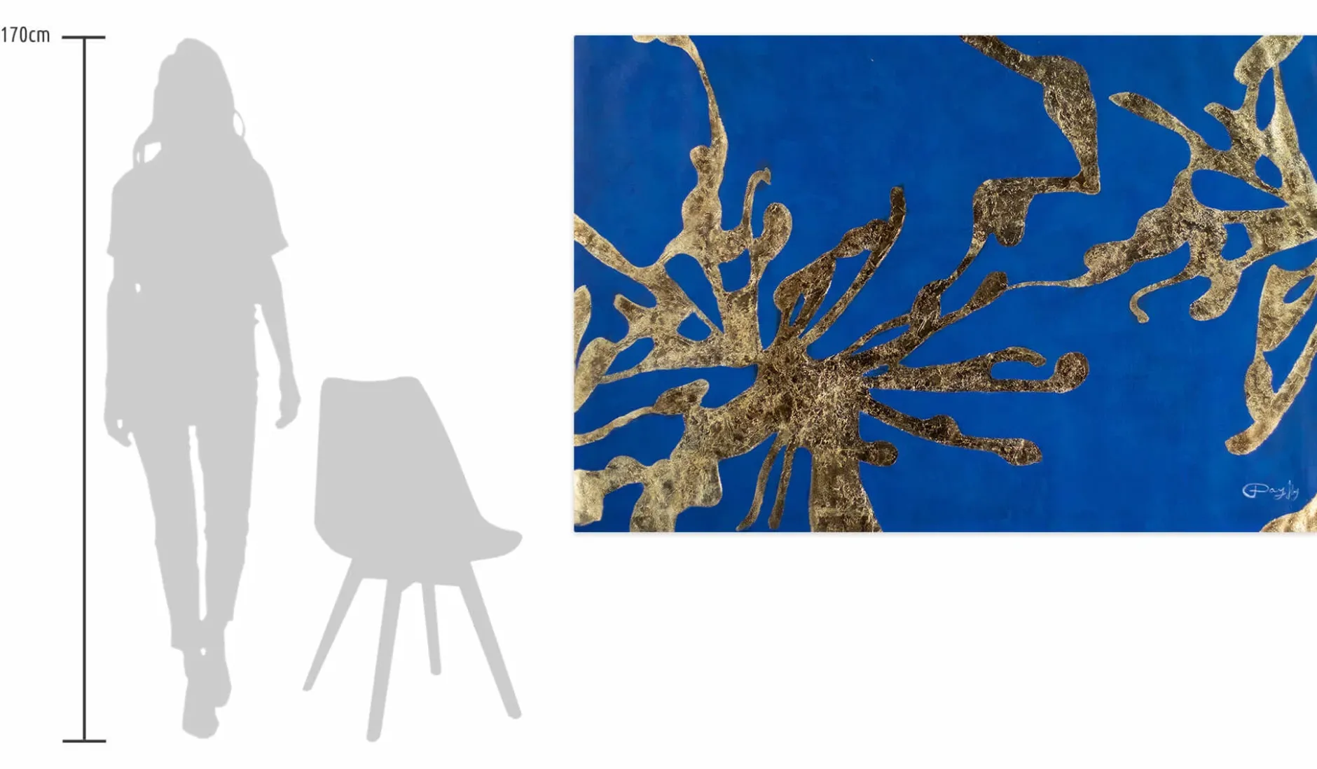 XXL Öl Gemälde 'Gilded Sea Flowers' | Handgemaltes Unikat