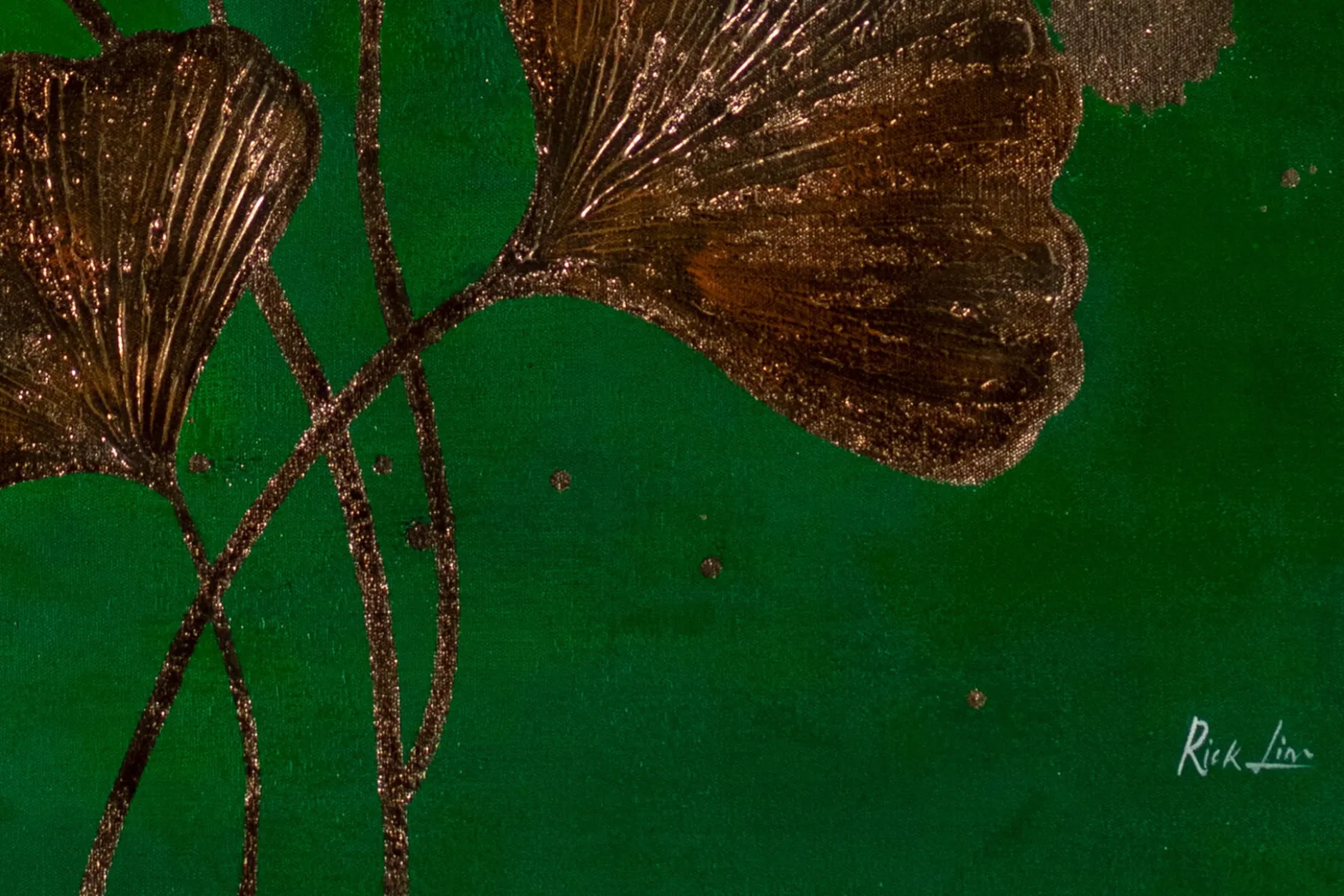 XXL Öl Gemälde 'Ginkgofaszination' | Handgemaltes Unikat