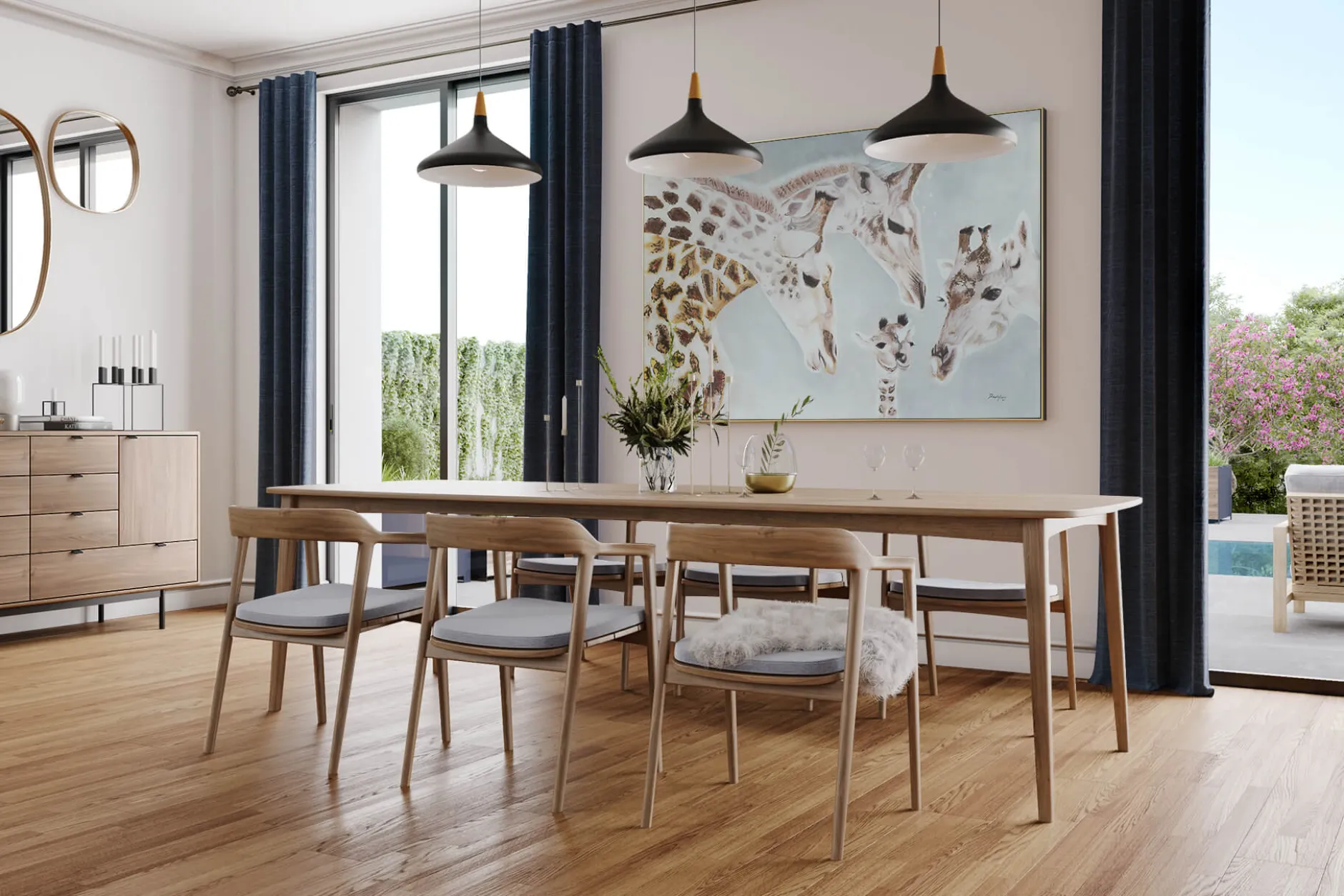 XXL Öl Gemälde 'Giraffenzuhause' | Handgemaltes Unikat