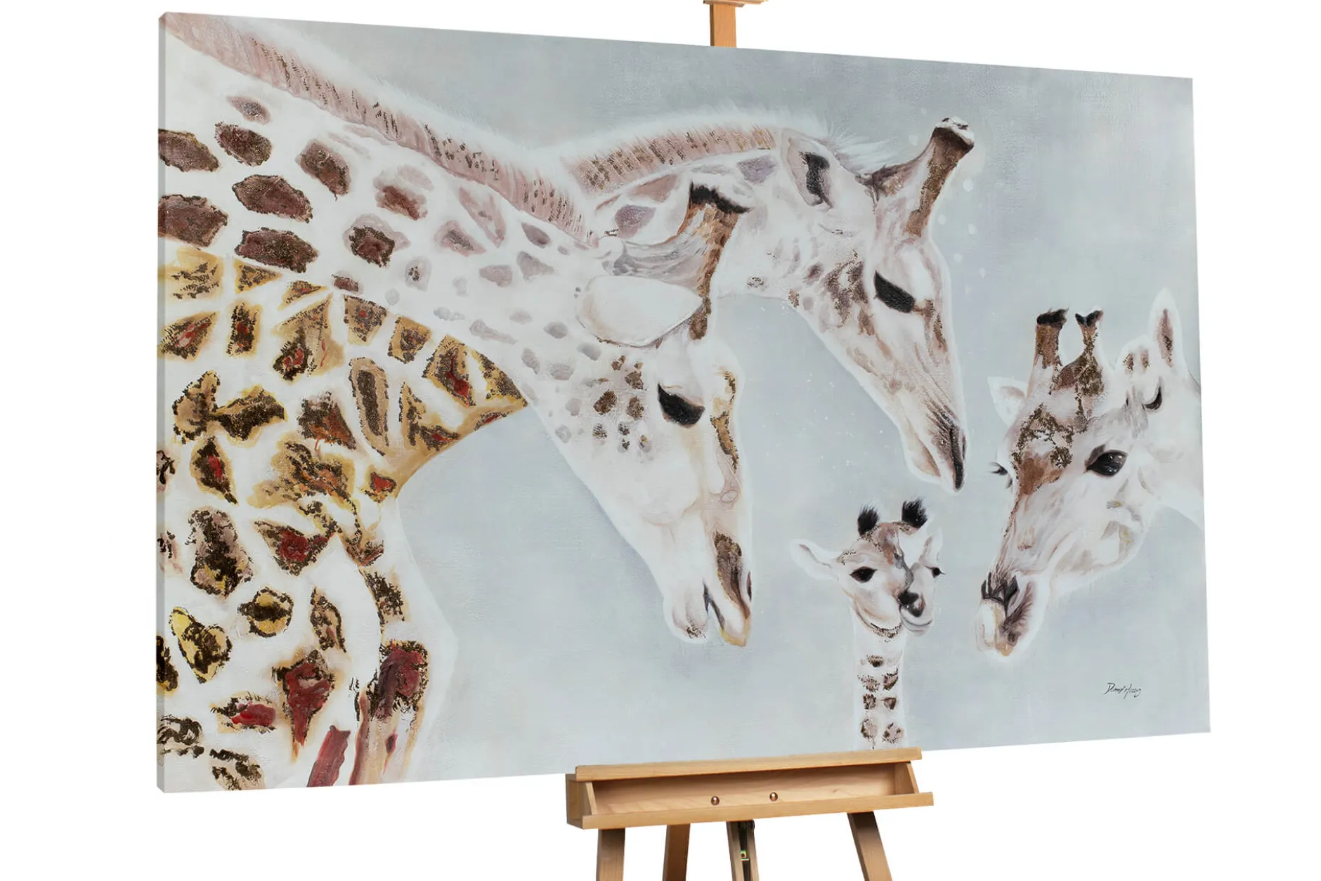 XXL Öl Gemälde 'Giraffenzuhause' | Handgemaltes Unikat