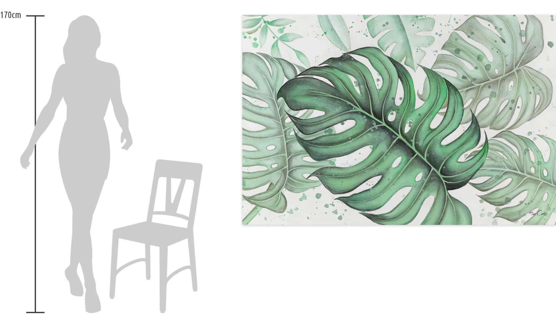 XXL Öl Gemälde 'Glanzvolle Monstera' | Handgemaltes Unikat