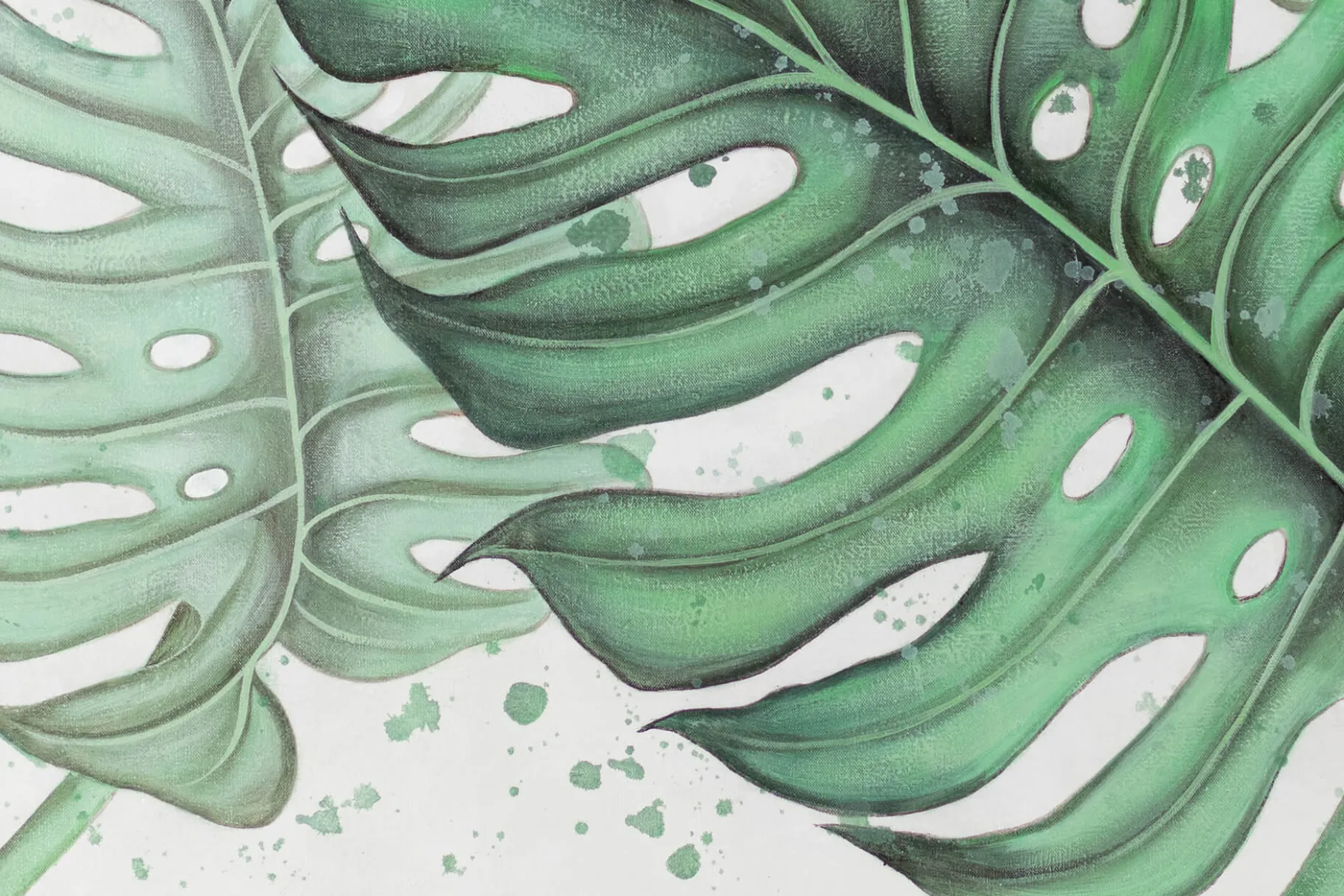 XXL Öl Gemälde 'Glanzvolle Monstera' | Handgemaltes Unikat