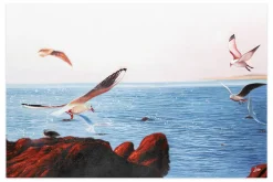 XXL Öl Gemälde 'Gliding Seagulls' | Handgemaltes Unikat