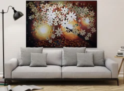 XXL Öl Gemälde 'Glowing Florets' | Handgemaltes Unikat