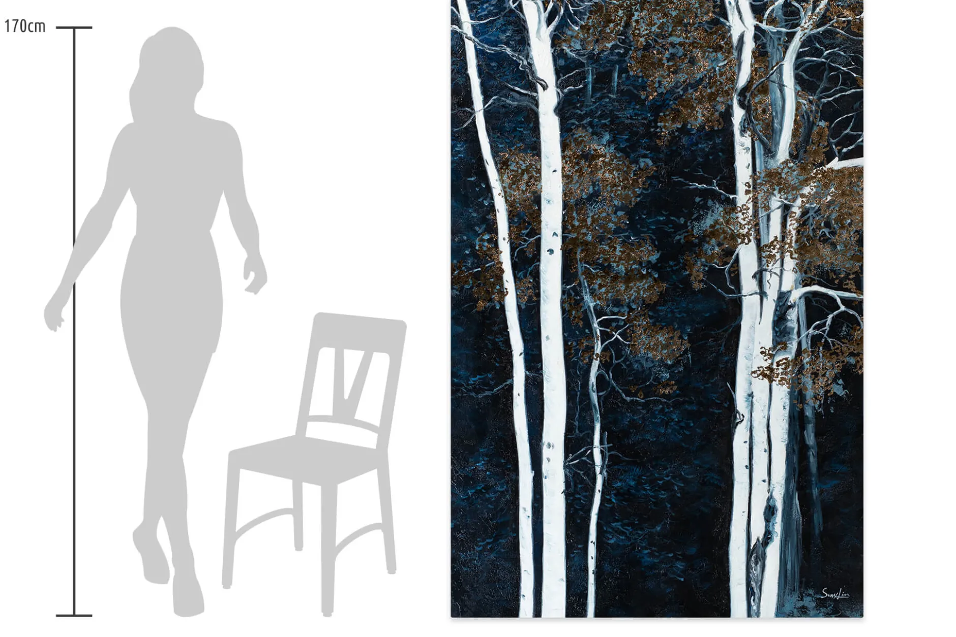 XXL Öl Gemälde 'Glowing Trees' | Handgemaltes Unikat
