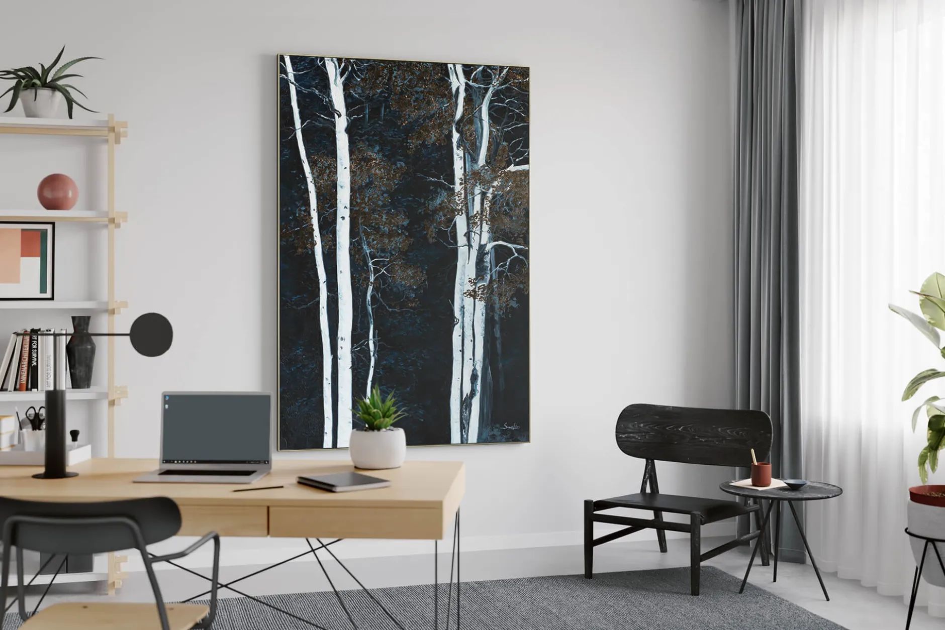 XXL Öl Gemälde 'Glowing Trees' | Handgemaltes Unikat