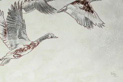 XXL Öl Gemälde 'Gänseflug' | Handgemaltes Unikat