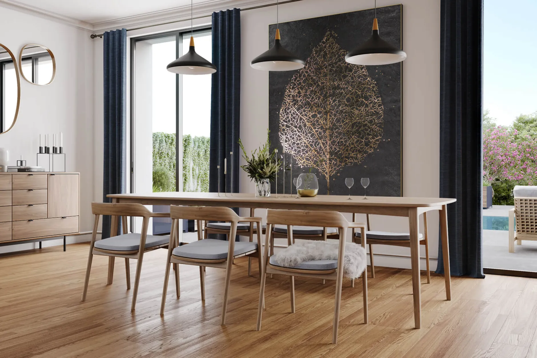 XXL Öl Gemälde 'Golden Beech Leaf' | Handgemaltes Unikat