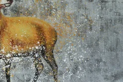 XXL Öl Gemälde 'Golden Deer' | Handgemaltes Unikat