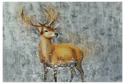 XXL Öl Gemälde 'Golden Deer' | Handgemaltes Unikat
