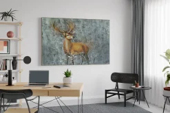 XXL Öl Gemälde 'Golden Deer' | Handgemaltes Unikat