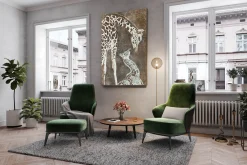 XXL Öl Gemälde 'Goldene Giraffen' | Handgemaltes Unikat