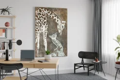 XXL Öl Gemälde 'Goldene Giraffen' | Handgemaltes Unikat