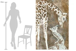 XXL Öl Gemälde 'Goldene Giraffen' | Handgemaltes Unikat