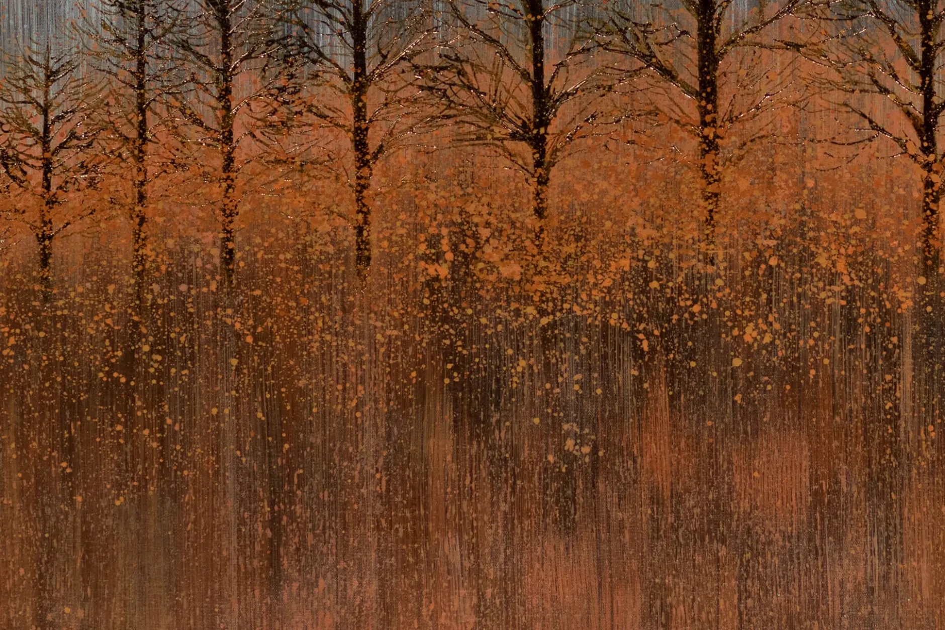 XXL Öl Gemälde 'Goldene Herbstbäume' | Handgemaltes Unikat