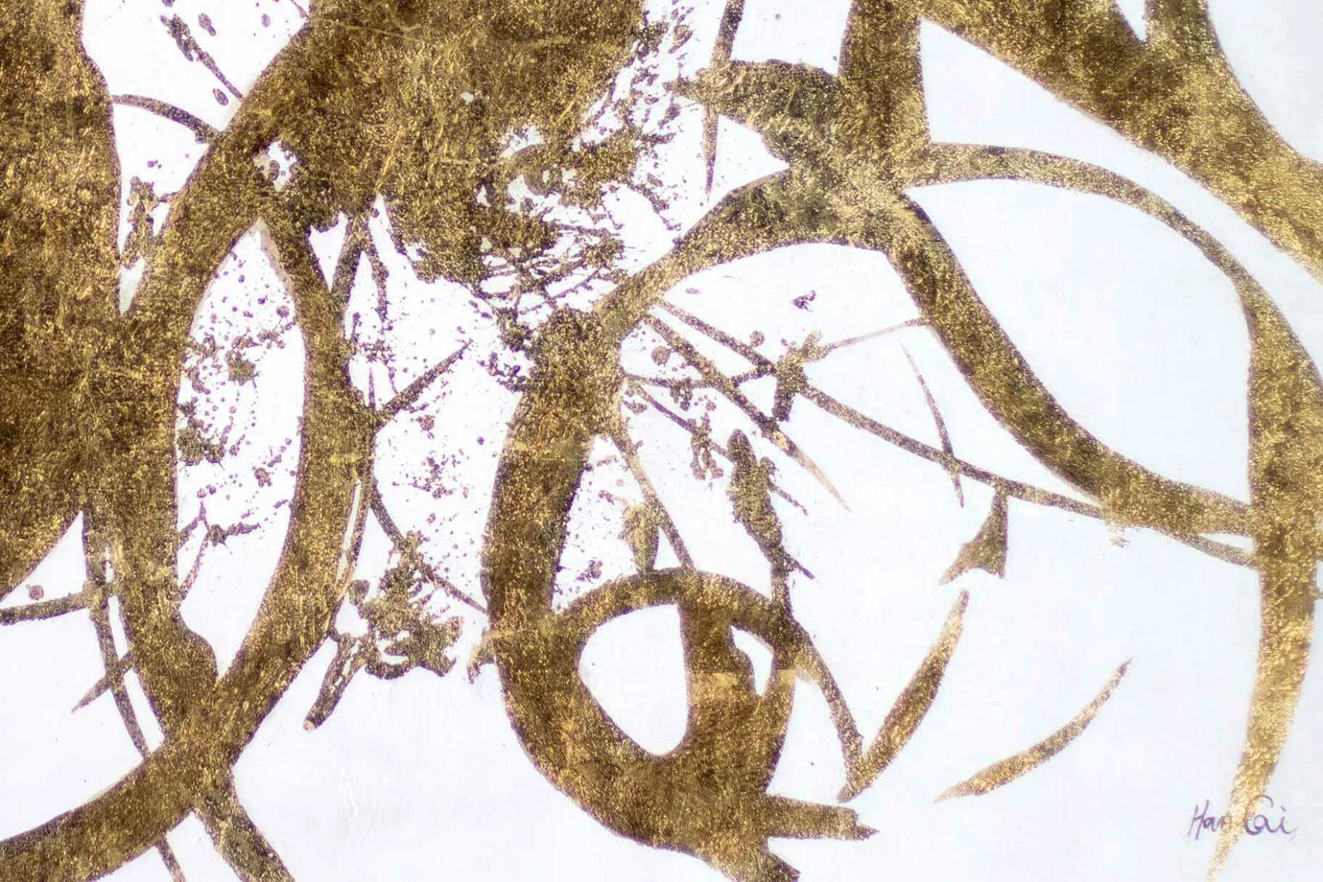 XXL Öl Gemälde 'Goldene Pirouetten' | Handgemaltes Unikat