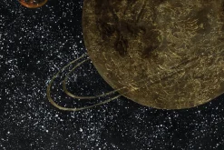 XXL Öl Gemälde 'Goldener Planet' | Handgemaltes Unikat