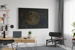 XXL Öl Gemälde 'Goldener Planet' | Handgemaltes Unikat