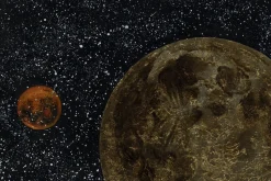 XXL Öl Gemälde 'Goldener Planet' | Handgemaltes Unikat