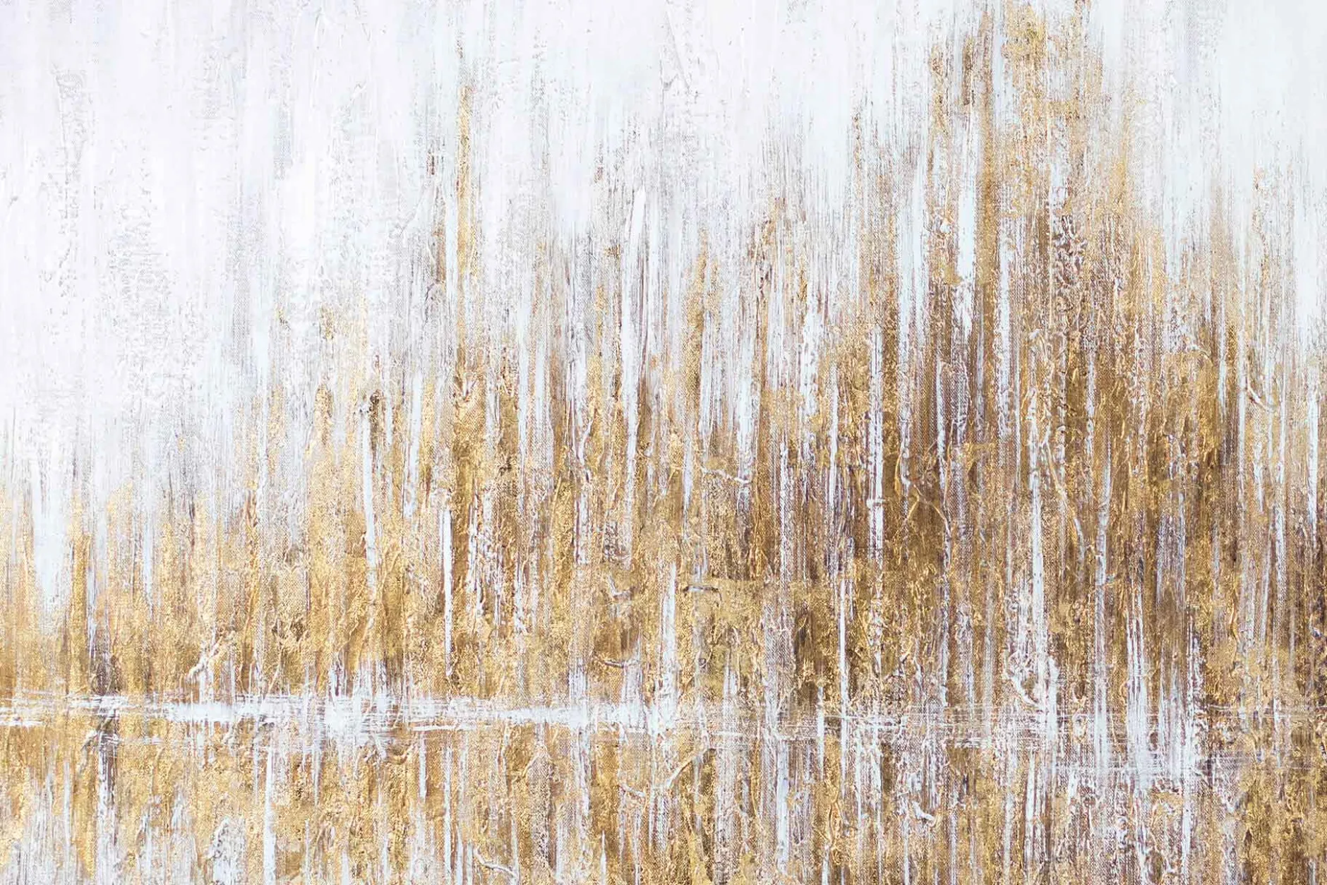XXL Öl Gemälde 'Goldene Spiegelung' | Handgemaltes Unikat