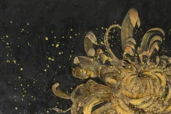 XXL Öl Gemälde 'Goldene Zauberblume' | Handgemaltes Unikat