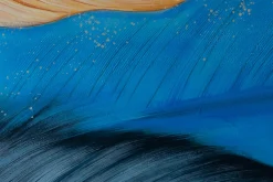 XXL Öl Gemälde 'Golden Feather' | Handgemaltes Unikat