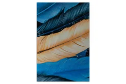 XXL Öl Gemälde 'Golden Feather' | Handgemaltes Unikat