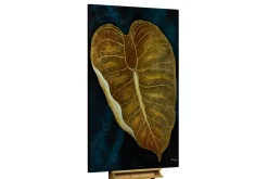 XXL Öl Gemälde 'Golden Flamingo Flower' | Handgemaltes Unikat