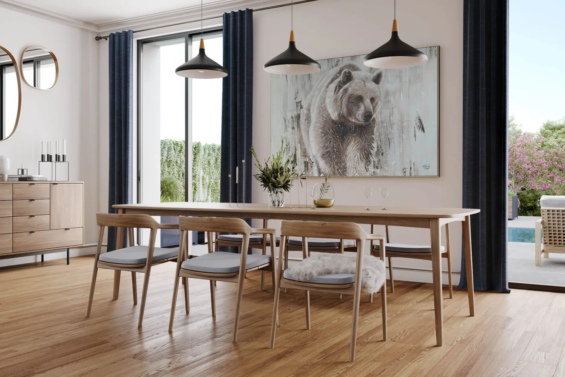 XXL Öl Gemälde 'Golden Grizzly' | Handgemaltes Unikat
