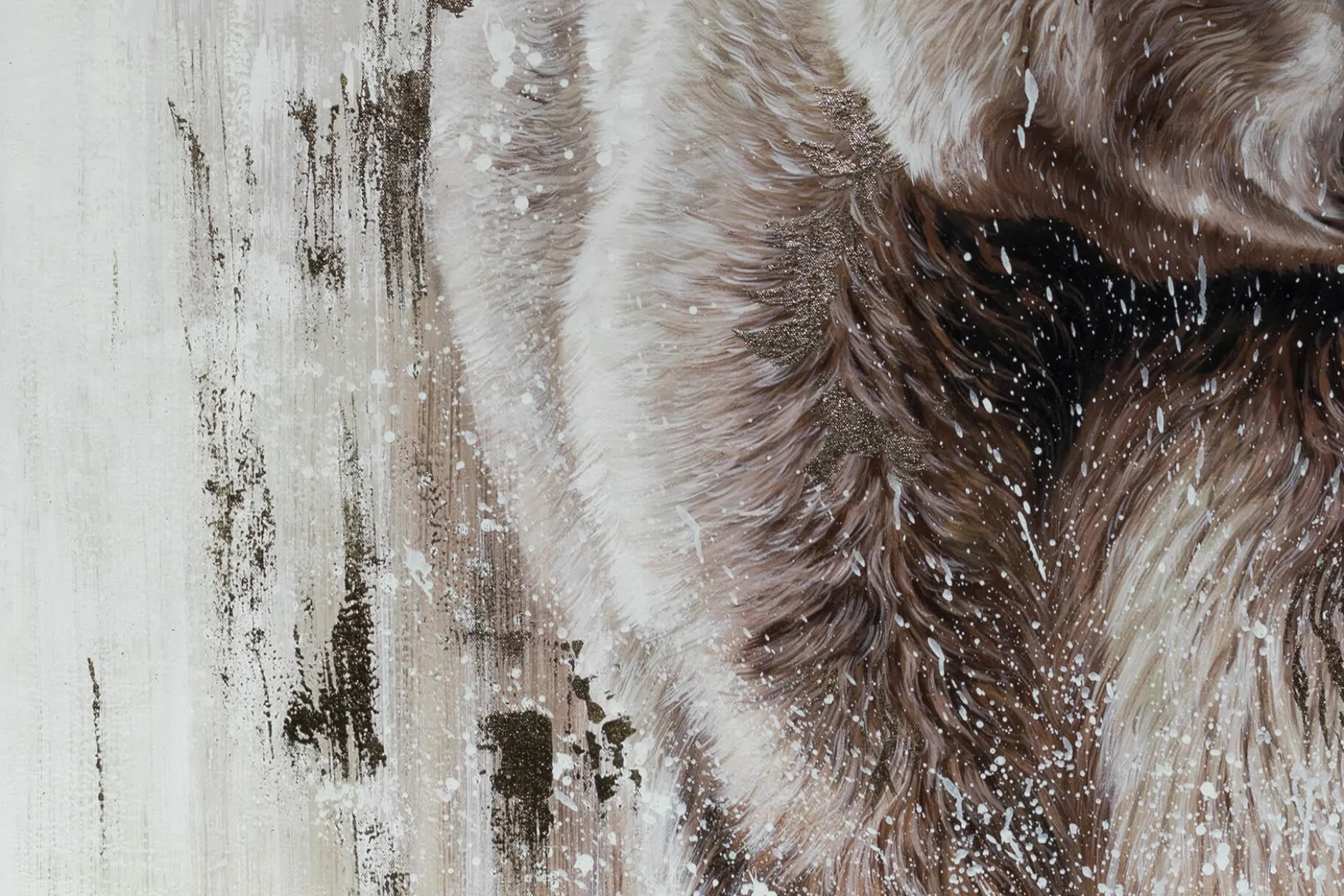 XXL Öl Gemälde 'Golden Grizzly' | Handgemaltes Unikat