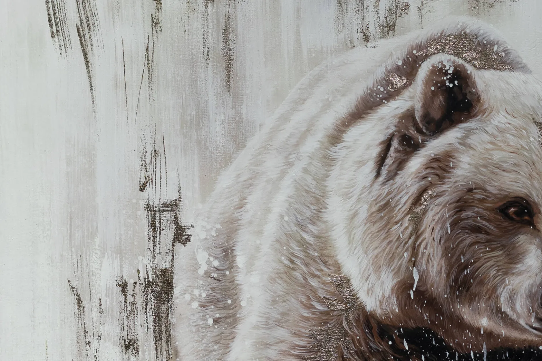 XXL Öl Gemälde 'Golden Grizzly' | Handgemaltes Unikat