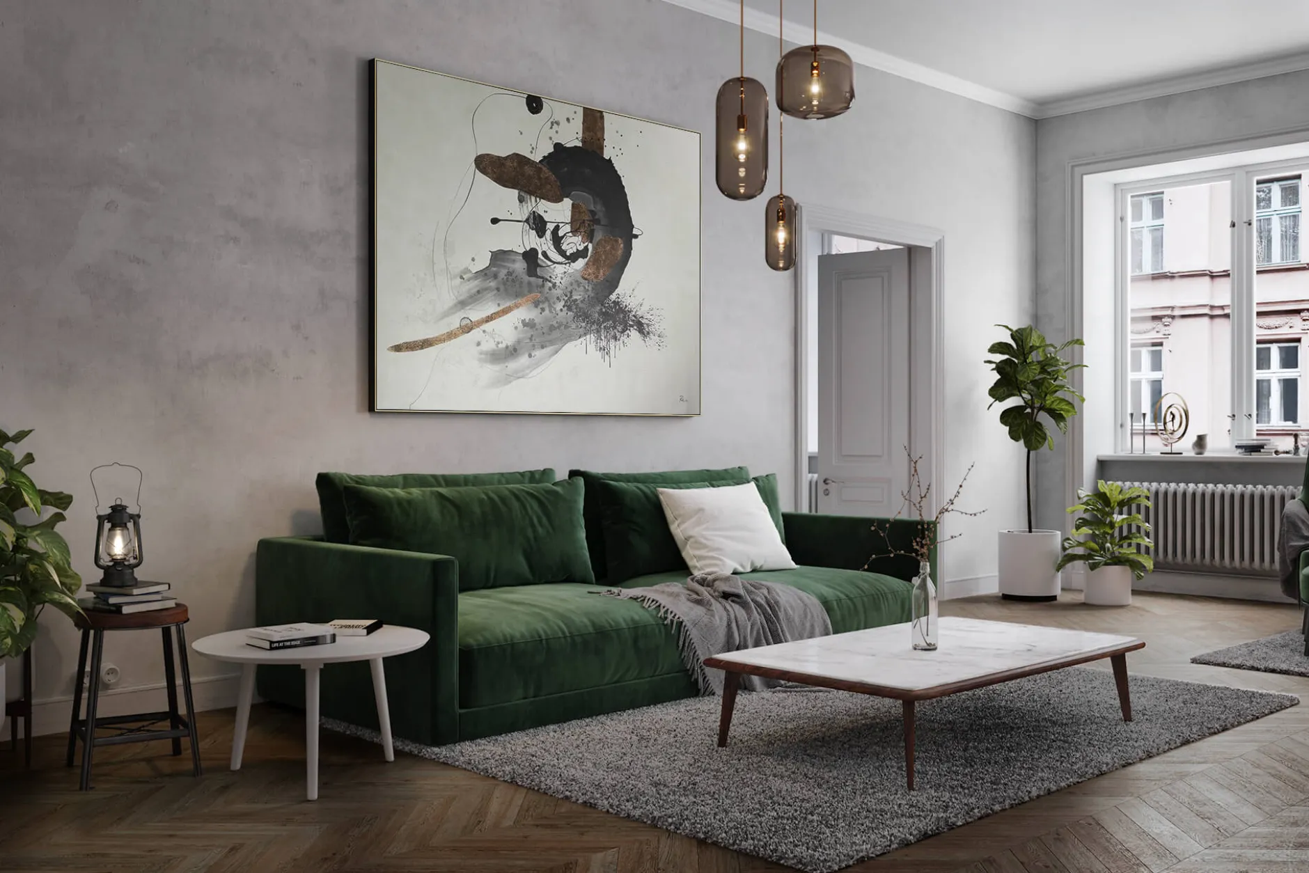 XXL Öl Gemälde 'Golden Imagination' | Handgemaltes Unikat