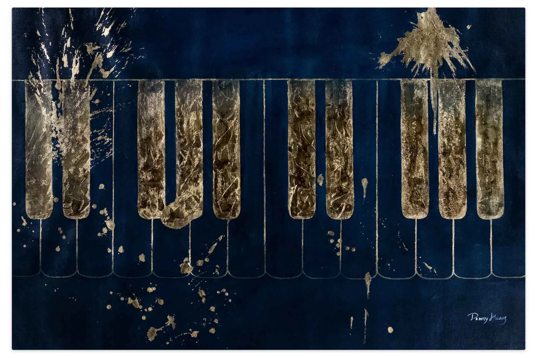 XXL Öl Gemälde 'Golden Keys' | Handgemaltes Unikat