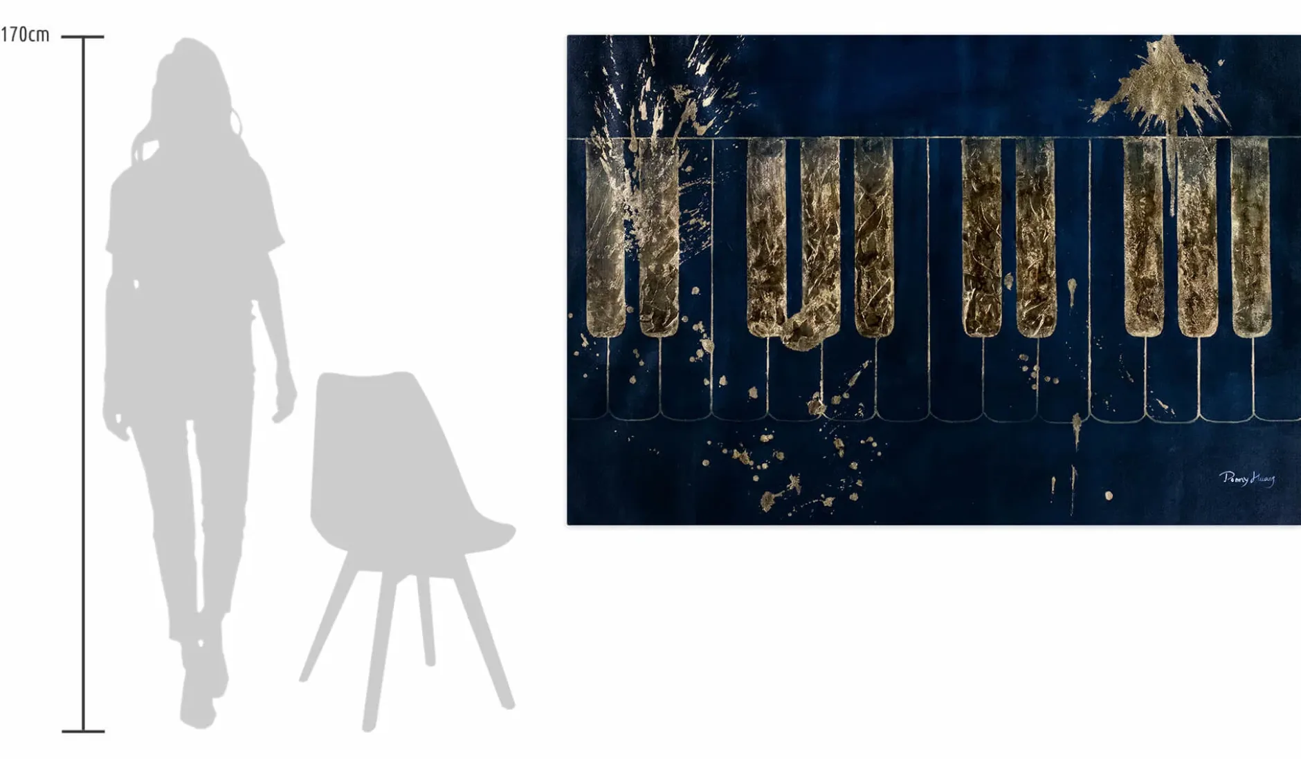 XXL Öl Gemälde 'Golden Keys' | Handgemaltes Unikat