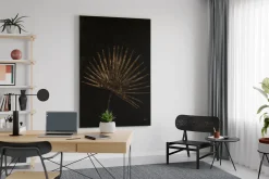 XXL Öl Gemälde 'Golden Leaf Fan' | Handgemaltes Unikat