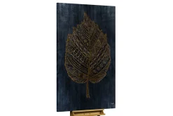 XXL Öl Gemälde 'Golden Leaf Pattern' | Handgemaltes Unikat