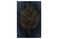 XXL Öl Gemälde 'Golden Leaf Pattern' | Handgemaltes Unikat