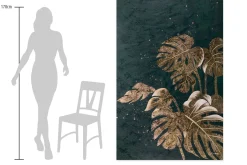XXL Öl Gemälde 'Golden Monstera' | Handgemaltes Unikat