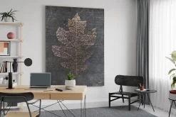 XXL Öl Gemälde 'Golden Oak Leaf' | Handgemaltes Unikat