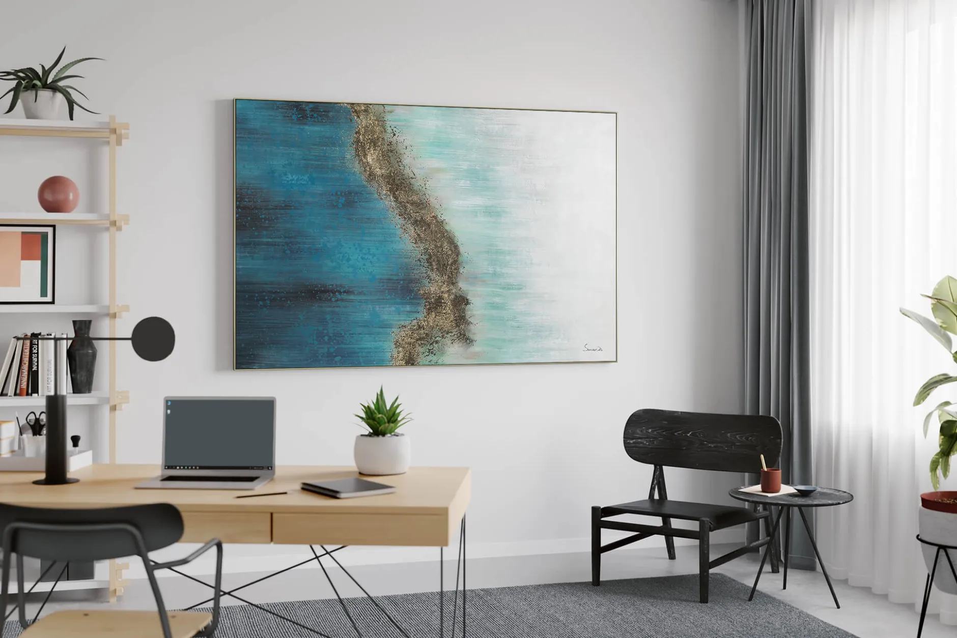 XXL Öl Gemälde 'Golden Reef' | Handgemaltes Unikat